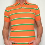 Ralph Lauren Striped Polo (Orange)